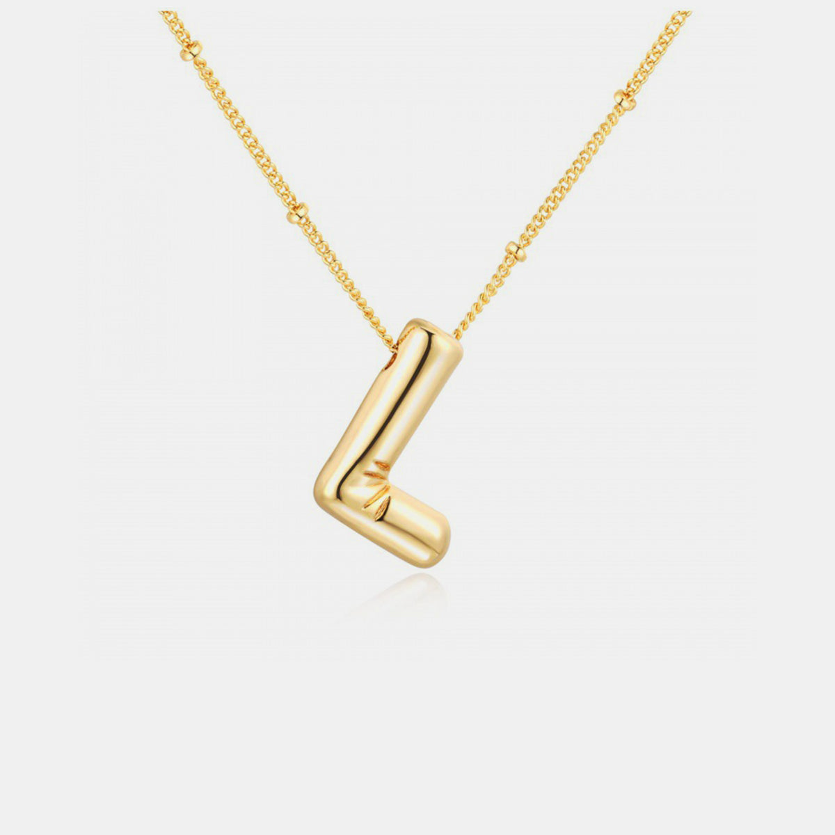 Gold-Plated Letter Pendant Necklace