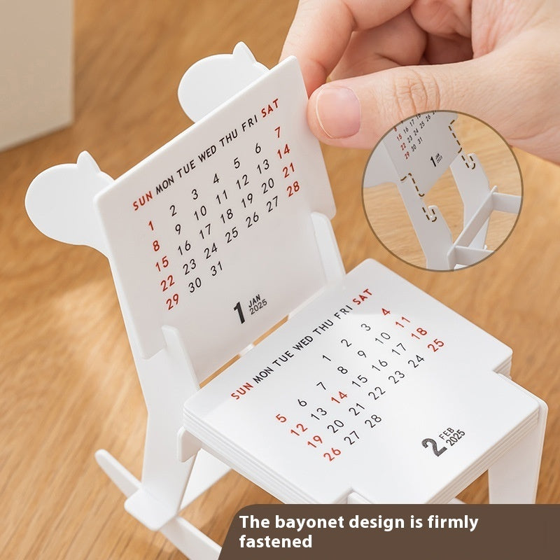 2025small Desk Calendar Table Decoration Diy Trojan Horse Cartoon Ornaments