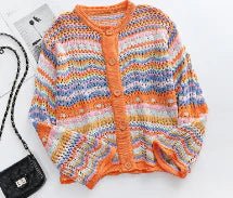 70s Knitted Multicolor Cardigan - Jaazi Intl