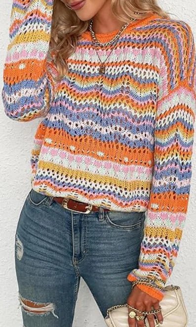 70s Knitted Multicolor Cardigan - Jaazi Intl