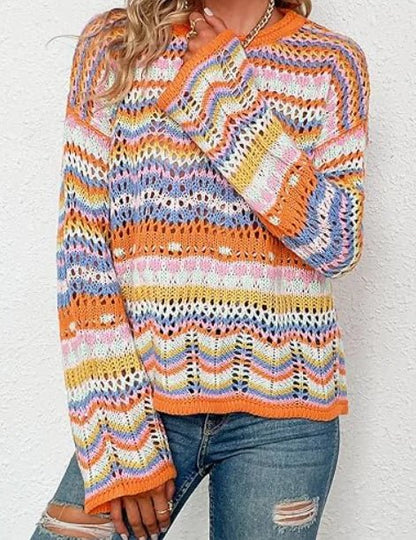 70s Knitted Multicolor Cardigan - Jaazi Intl