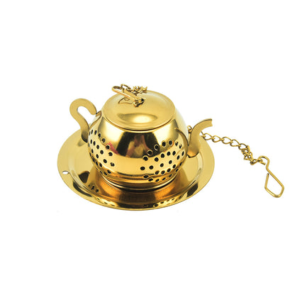 Gold Pendant Chain Tea Ball Stainless Steel Filtration Office Tea Making Device