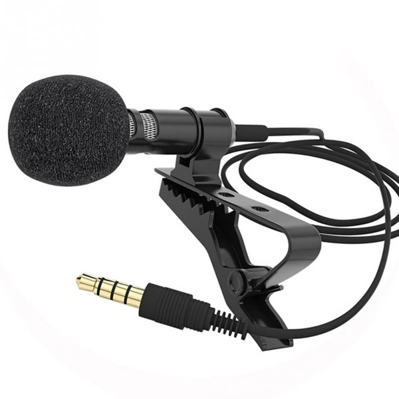 VOXLINK 3,5 mm Clip de Microphone Collier de Cravate pour téléphone Portable Parlant en Lecture 1,5 m/3 m Clip de Support Audio Vocal Microphone à Revers 