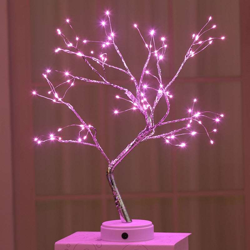 LED USB Fire Tree Light Copper Wire Table Lamps Night Light