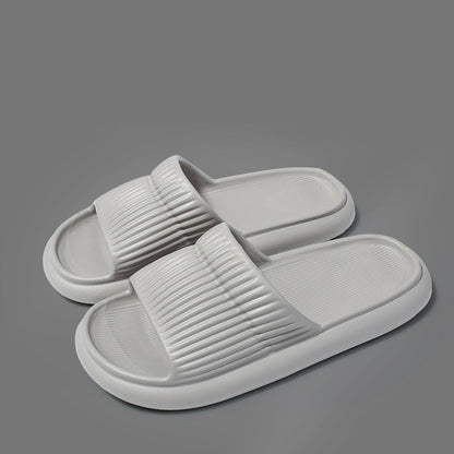 Solid Striped Design Home Slippers Women Men Fashion House Shoes Non-slip Floor Bathroom Slippers For Couple