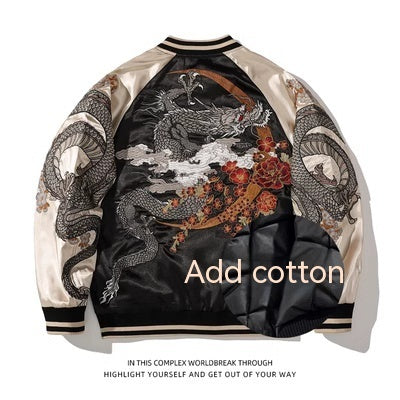 Jacket Coat Cotton Coat Men's Embroidered Nine-tailed Fox National Style Cotton