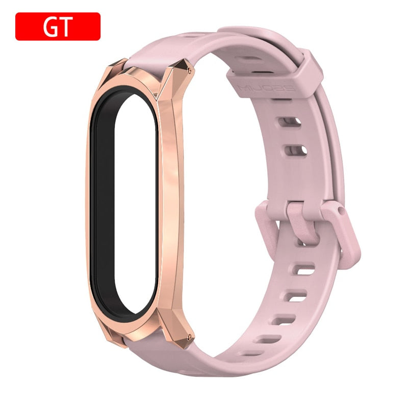 Nouveau Bracelet Original Mijobs Youth pour Xiaomi Mi Band 5 Bracelet avec cadre en métal pour Xiaomi Mi Band 4 Bracelet de remplacement en Silicone 