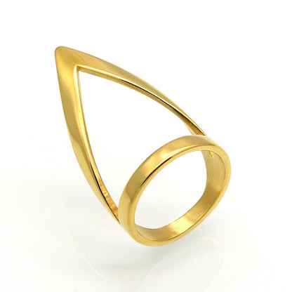 Gold Color Female Anel 32mm Wide Exaggerated Big Ring Stainless Steel Finger Rings For Women Wholesale Jewelry anillos