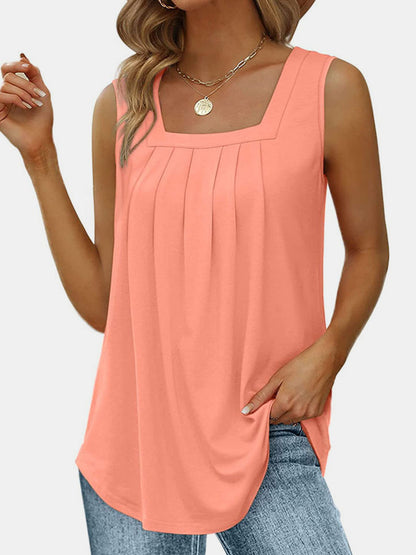 Ruched Square Neck Tank