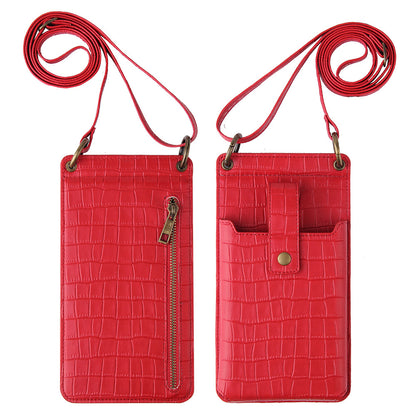 Multi-function Crossbody Bags For Mobile Phone Crocodile-pattern Wallet Card Holder