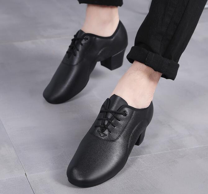 Chaussures de danse latine pour hommes en cuir véritable