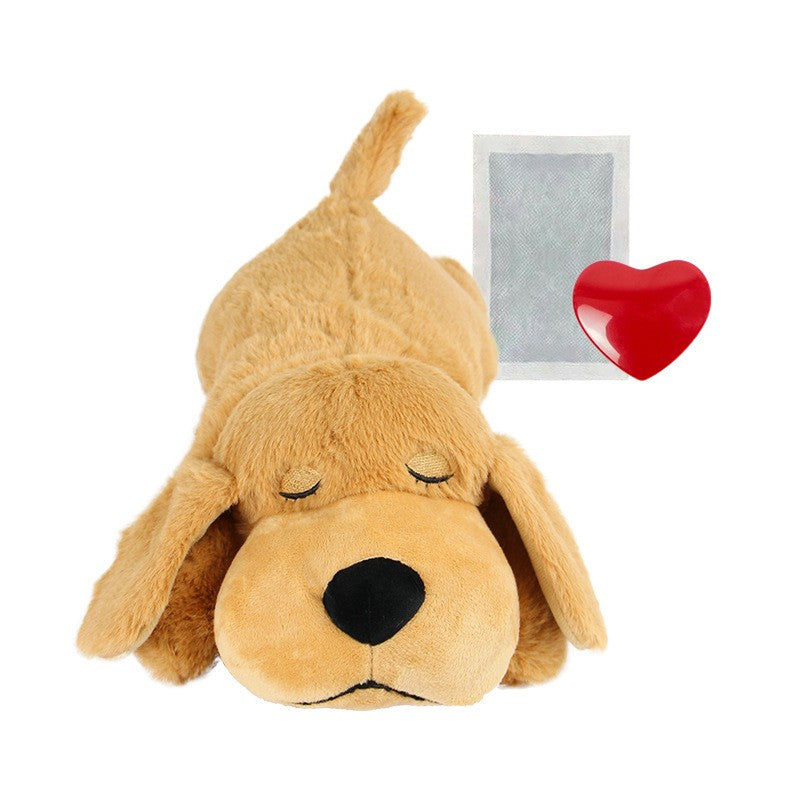 Pet Comfort Dog Anxiety Accompany Sleep Simulation Heartbeat Plush Toy