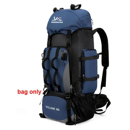 90L Waterproof Hiking Camping Backpack Trekking Bag Rucksack Large Capacity Travel Outdoor Sports Bags Camping Equipment Men - Jaazi International