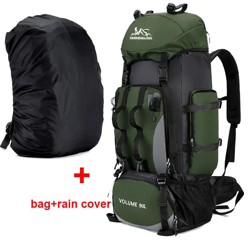 90L Waterproof Hiking Camping Backpack Trekking Bag Rucksack Large Capacity Travel Outdoor Sports Bags Camping Equipment Men - Jaazi International