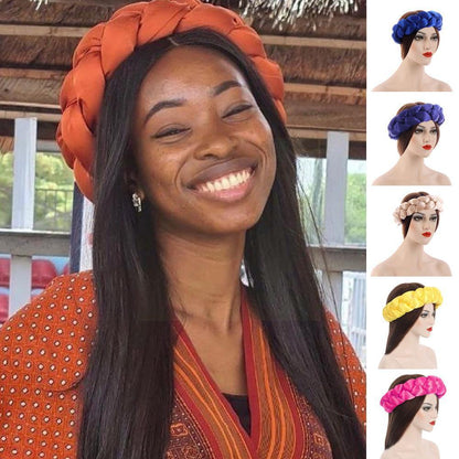 New Fashion Candy Color Women Braids Headbands Elastic Headwear Hair African Female Turban Bands Accessories Bandana Bandag L8y4