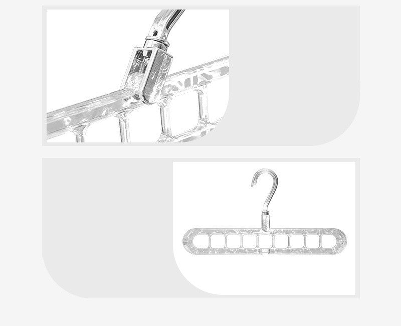 Transparent Silver Nine Empty Hanger Household Multifunctional