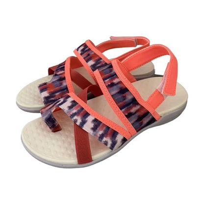 Summer Toe Thick Sole Beach Sandals with Velcro One Line Buckle Flat Bottom 43 Large Women's Shoes