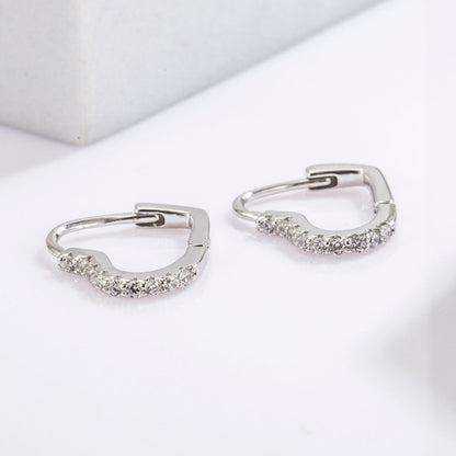 925 Serling Silver Zircon Heart Shape Earrings - Jaazi Intl