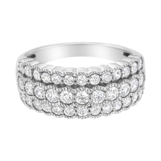 .925 Sterling Silver 1 3/8 cttw Lab Grown Diamond Anniversary Band Ring (F - G Color,VS2 - SI1 Clarity) - Jaazi Intl