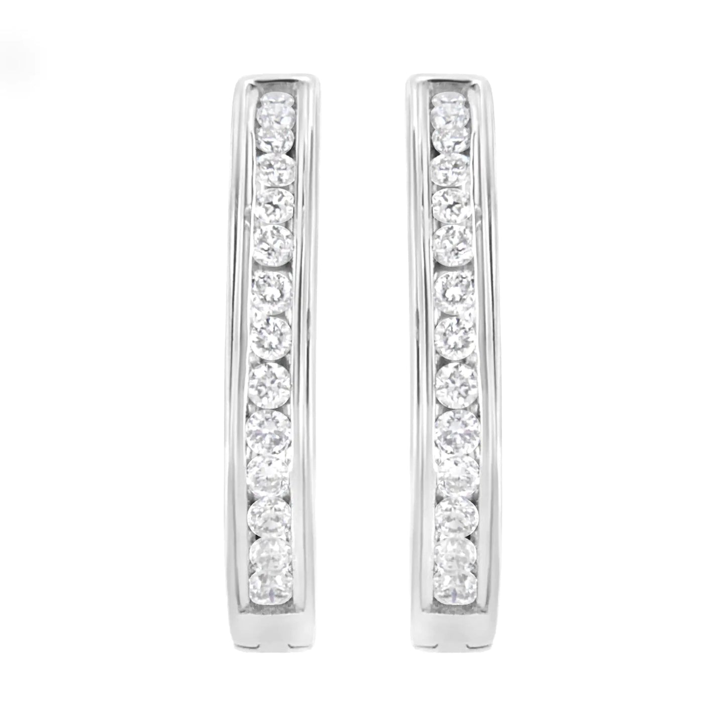 .925 Sterling Silver 1/2 cttw Lab Grown Diamond Hoop Earring (F - G Color, VS2 - SI1 Clarity) - Jaazi Intl