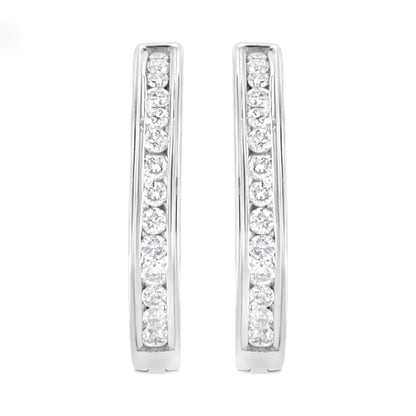 .925 Sterling Silver 1/2 cttw Lab Grown Diamond Hoop Earring (F - G Color, VS2 - SI1 Clarity) - Jaazi Intl