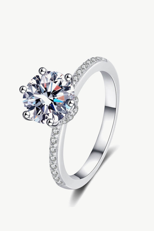 925 Sterling Silver 2 Carat Moissanite Ring - Jaazi Intl