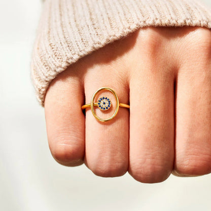 925 Sterling Silver Evil Eye Ring - Jaazi Intl