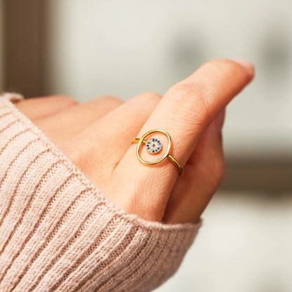 925 Sterling Silver Evil Eye Ring - Jaazi Intl