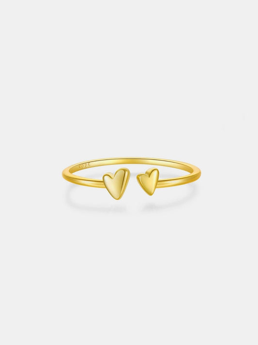 925 Sterling Silver Heart Open Ring - Jaazi Intl