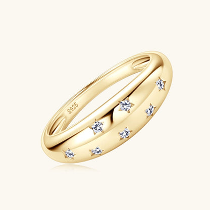 925 Sterling Silver Inlaid Moissanite Star Ring - Jaazi Intl