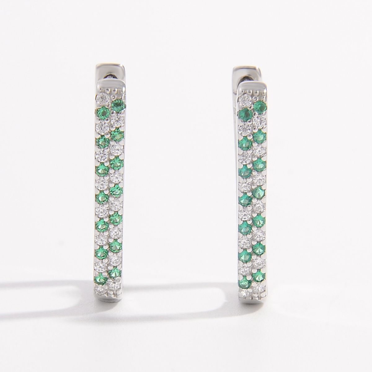 925 Sterling Silver Inlaid Zircon Earrings - Jaazi Intl