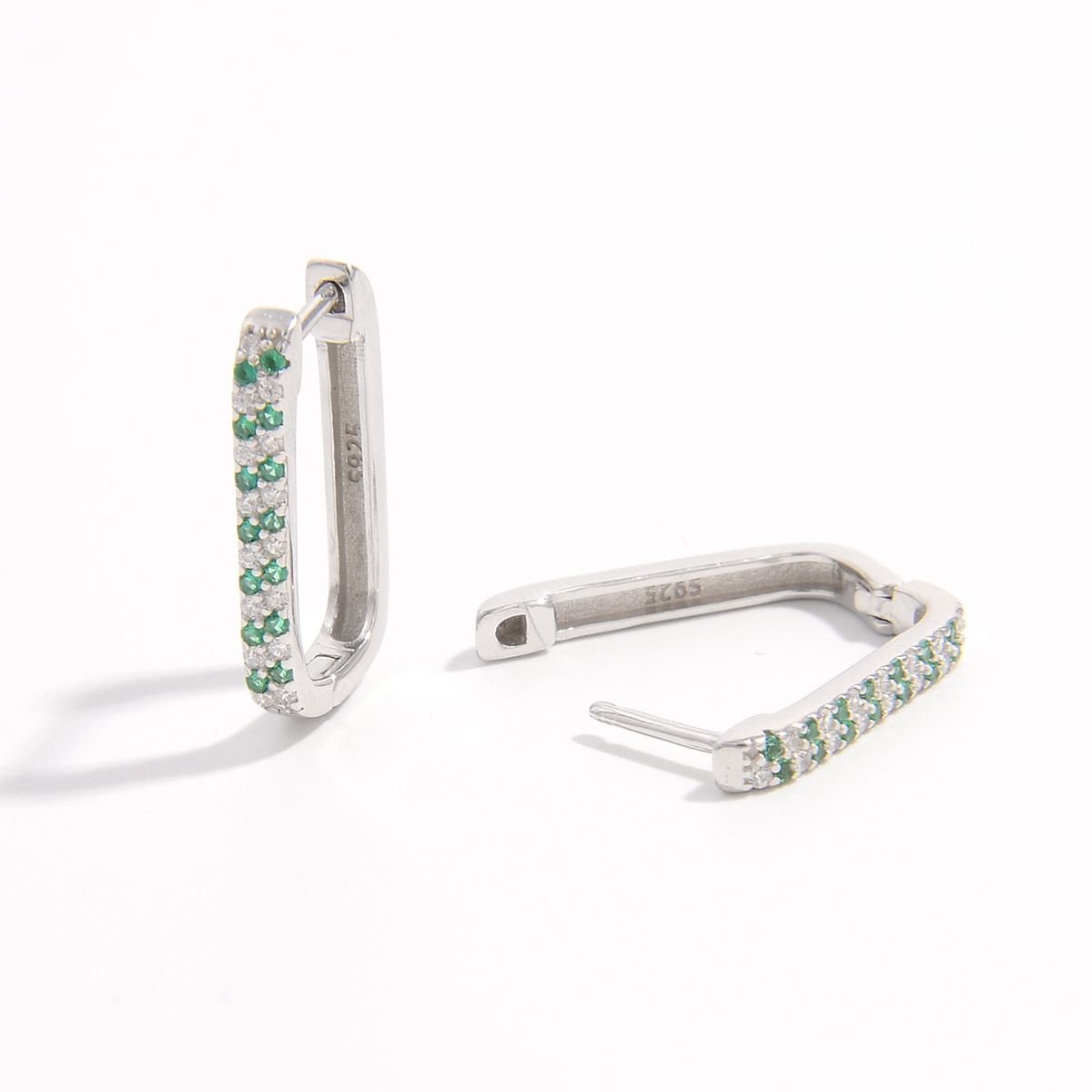 925 Sterling Silver Inlaid Zircon Earrings - Jaazi Intl