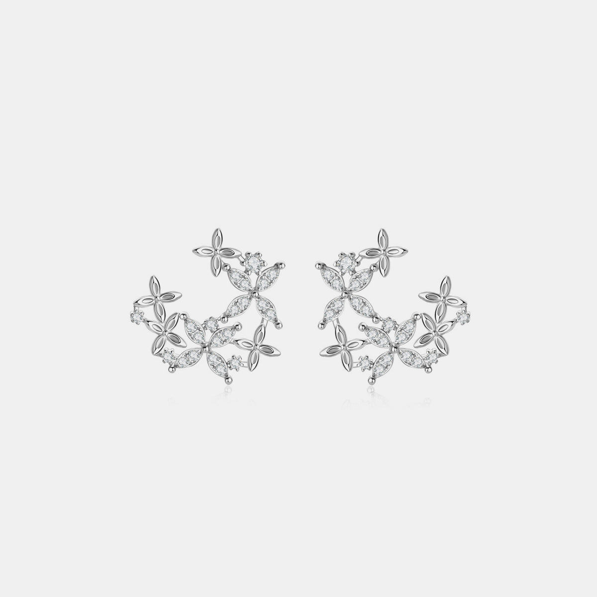 925 Sterling Silver Moissanite Lucky Clover Earrings - Jaazi Intl