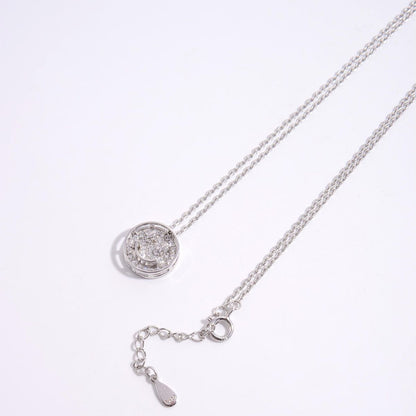 925 Sterling Silver Zircon Smiley Face Necklace - Jaazi Intl