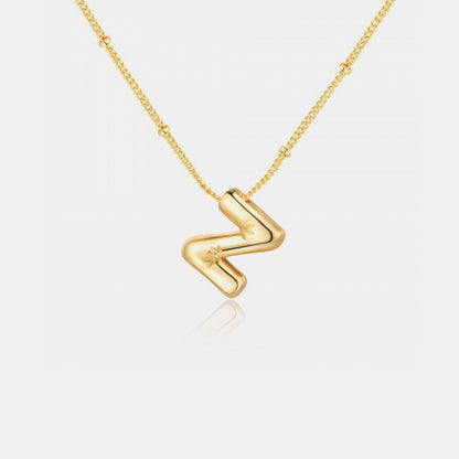 Gold-Plated Letter Pendant Necklace