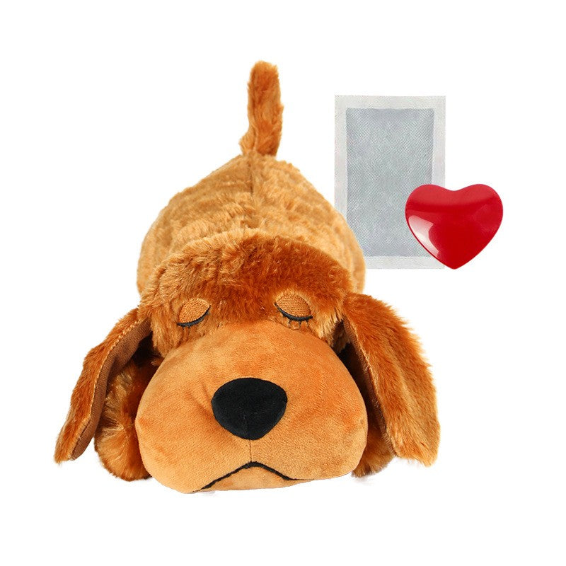 Pet Comfort Dog Anxiety Accompany Sleep Simulation Heartbeat Plush Toy