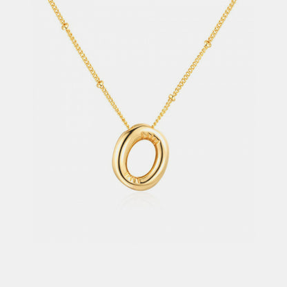 Gold-Plated Letter Pendant Necklace