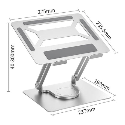 Support de bureau en aluminium pour ordinateur portable, support de refroidissement pour ordinateur, Double pôle pliable, Rotation continue à 360 degrés