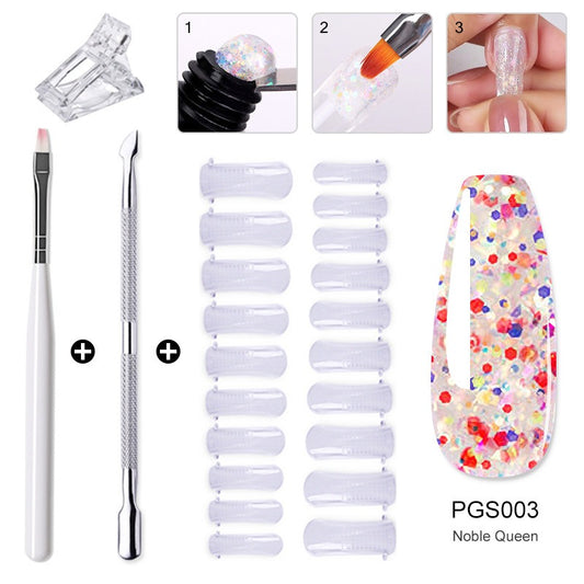 Ensemble d'outils de Gel d'extension de cristal d'amélioration des ongles, modèle de cristal d'extension rapide, Gel de photothérapie Uv