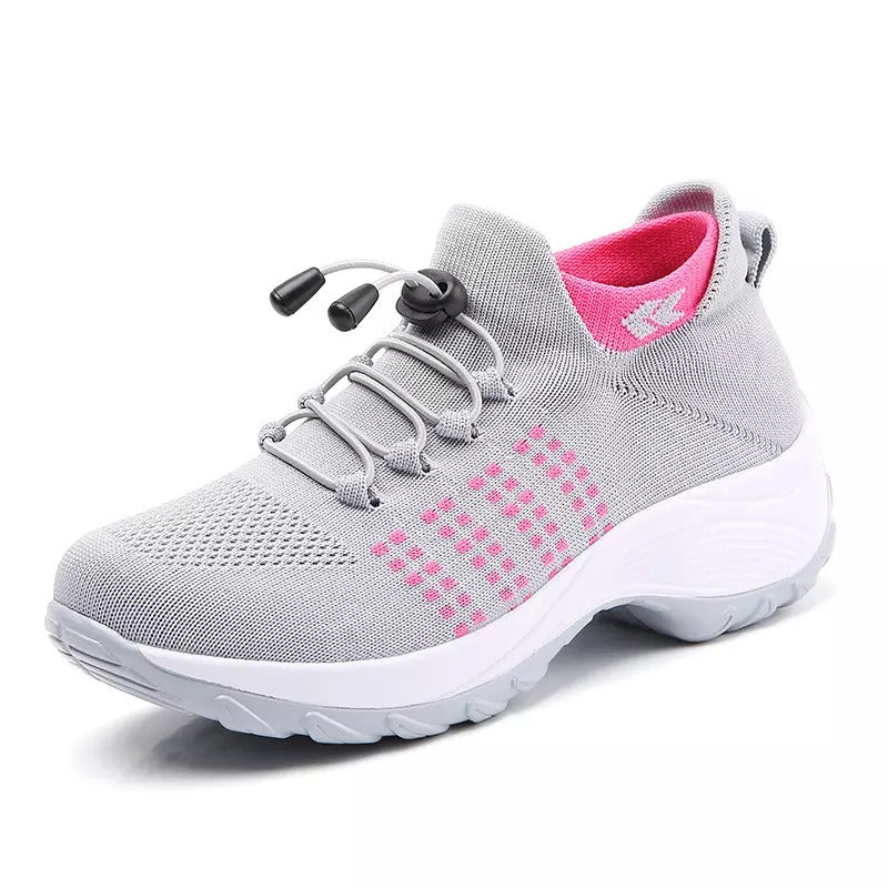 New Large Size High Elastic Fly Woven Breathable Shoes Fashion Light Socks Women's Sports Shoes