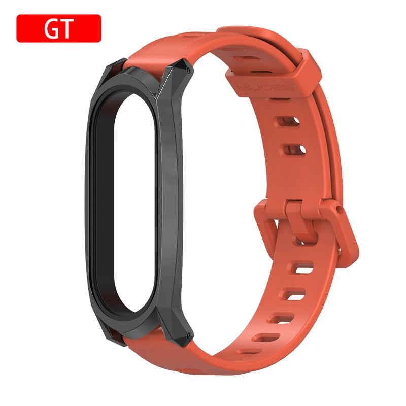 Nouveau Bracelet Original Mijobs Youth pour Xiaomi Mi Band 5 Bracelet avec cadre en métal pour Xiaomi Mi Band 4 Bracelet de remplacement en Silicone 