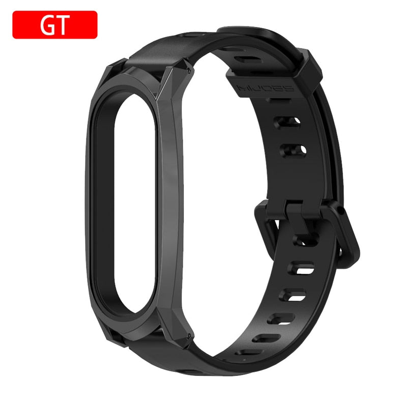 Nouveau Bracelet Original Mijobs Youth pour Xiaomi Mi Band 5 Bracelet avec cadre en métal pour Xiaomi Mi Band 4 Bracelet de remplacement en Silicone 