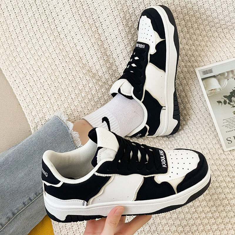 La nouvelle tendance de niche a frappé la couleur des amoureux de la rue, chaussures de planche respirantes à fond épais, chaussures de sport panda spot