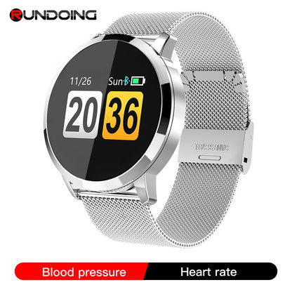 RUNDOING Q8 montre intelligente OLED couleur écran Smartwatch femmes mode Fitness Tracker moniteur de fréquence cardiaque