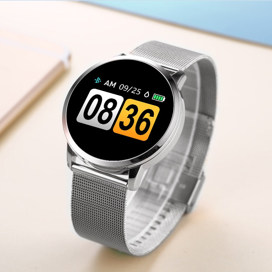 RUNDOING Q8 montre intelligente OLED couleur écran Smartwatch femmes mode Fitness Tracker moniteur de fréquence cardiaque