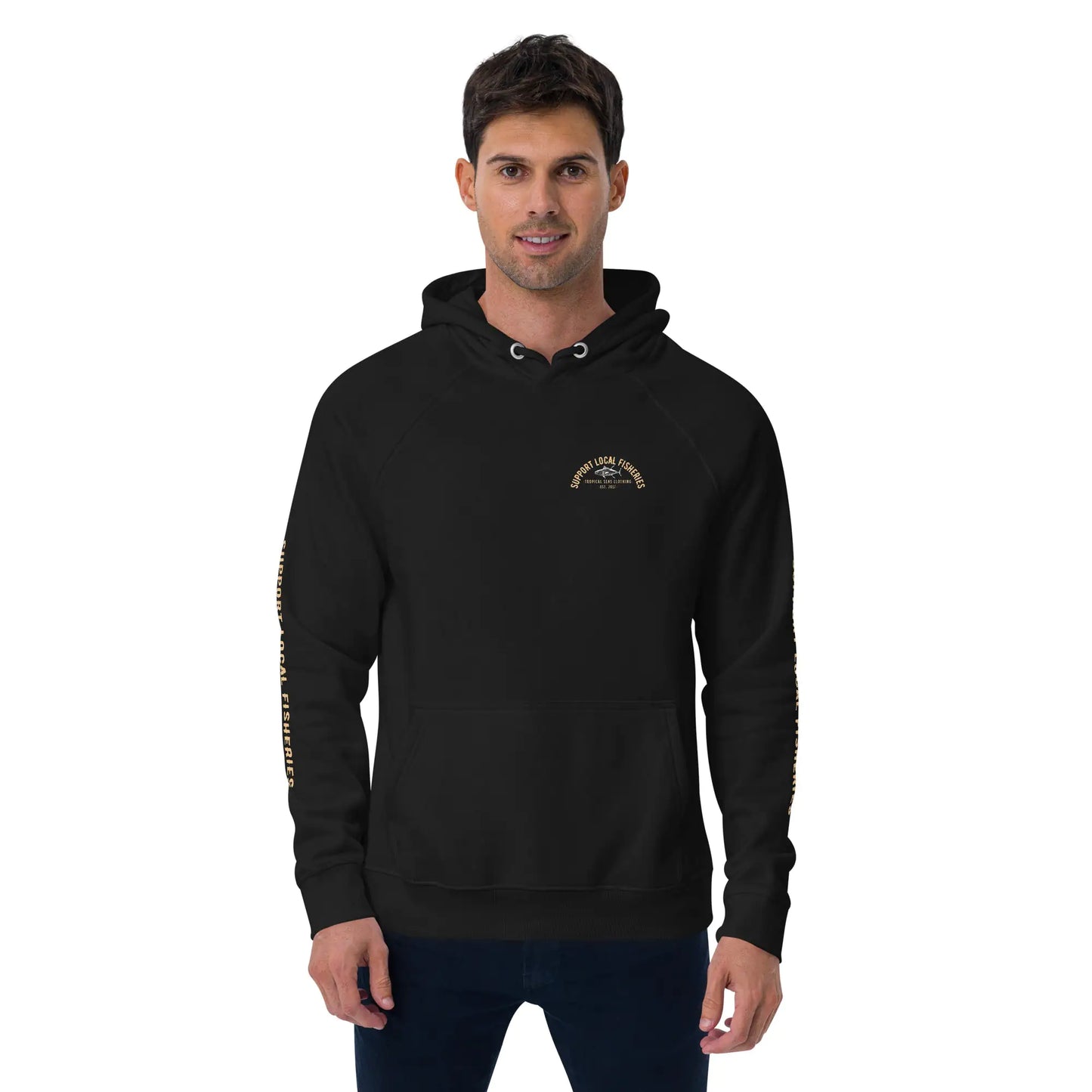 Men's Support Local Fisheries Tuna Eco Raglan Hoodie