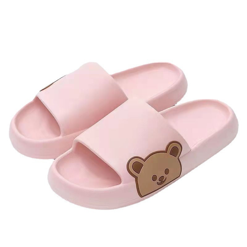 Amoureux chaussures femmes maison pantoufles mignon ours salle de bain pantoufles séchage rapide fond souple unisexe plate-forme pantoufles loisirs Cool