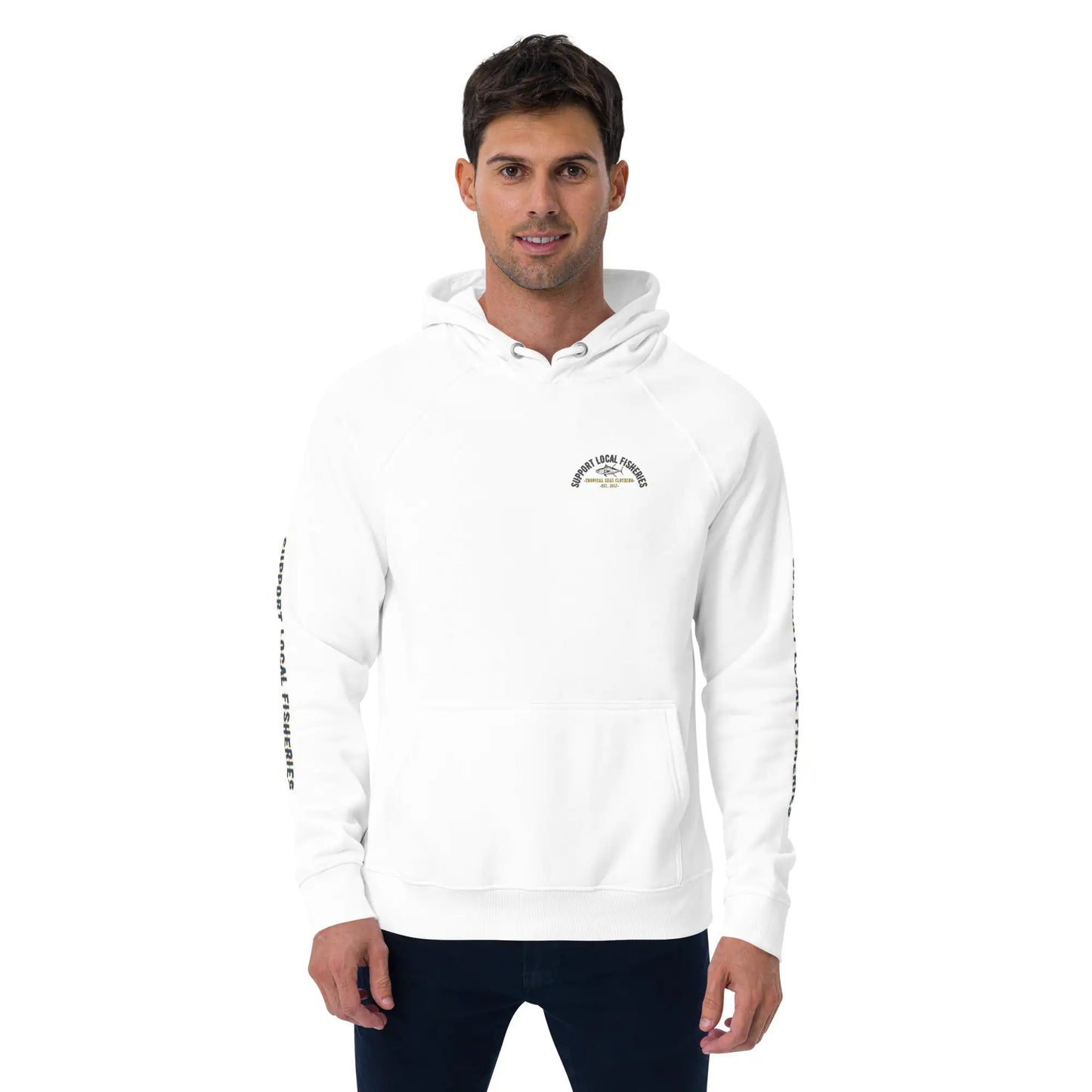 Men's Support Local Fisheries Tuna Eco Raglan Hoodie