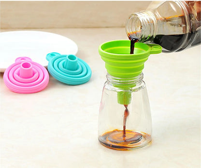 Food Grade Foldable Silicone Funnel Household Liquid Dispensing Mini Funnel Salt Sugar Sub-Tank Kitchen Tools DIY Supplies