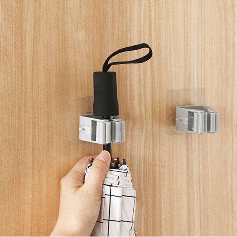 Kitchen Accessories Item Storage Tool Wall Mounted Mop Holder Rack Broom Hanger Bathroom Shelf Organizer KItchen Gadget Supplies